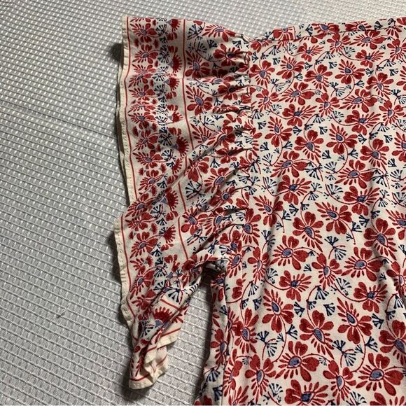 MAX STUDIO Floral Ruffled Sleeves Tie-waist Medium - Picture 3 of 9